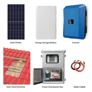 Sistema de energía solar sin red para el hogar, con paneles solares comerciales, Instalación fácil