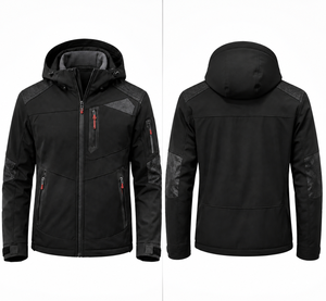 Poche poitrine angulaire, fermeture éclair asymétrique élégante et imperméable avec tirette rouge - Product Image 3