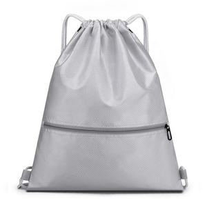 <b>Backpack</b> with Front Zip Pocket Lightweight Nylon Gym Bag Unisex Casual Style Solid Color - Product Image 5