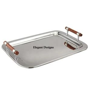 Métal poli brillant forme personnalisée écologique fait à la main plateau de luxe fantaisie enduit de poudre nouveauté décoratif en gros - Product Image 1