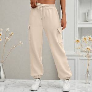 Bulk <b>Wholesale</b> Pants Cotton Blend Sports Gym Training Casual Style With Modern Design Graphic Embroidered <b>Flared</b> Joggers - Product Image 2