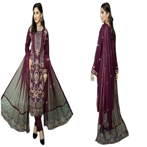 Heavy Embroidery Work Pakistani Salwar Kameez Beautiful Dresses Luxury Dresses <b>Indian</b> and Pakistani Whole Sale <b>Top</b> Selling Suits - Product Image 1