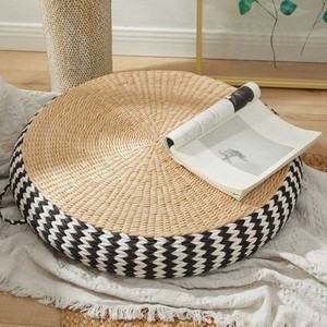 Wholesale Woven Ecofriendly Water Hyacinth Stool Cushion for Decoration Vietnam Braided <b>Pouf</b> Handwoven Seagrass Seat Ottoman - Product Image 1
