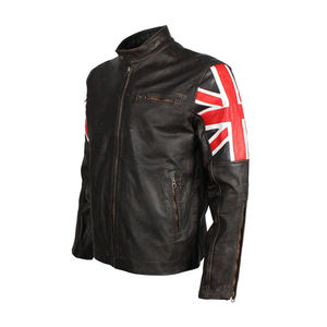 Men's High Street Style Leather <b>Jacket</b> Quality Black <b>Sheep</b> <b>Skin</b> Thin Stand Collar Winter Wear Clothing Leather <b>Jackets</b> - Product Image 4