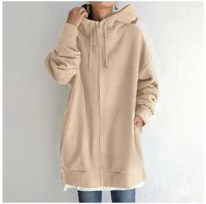 Oversized Hooded Pullover <b>Sweatshirt</b> Long Solid Color Unisex Regular Sleeve Fleece 100% Cotton Windproof Eco-Friendly Winter - Product Image 4