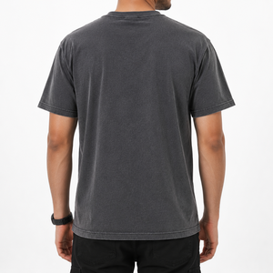 Camiseta Vintage de Algodón Grueso de 300 g/m² para Hombre, Talla Grande, Lavado Ácido, Estampado en Serigrafía, Estilo Urbano - Product Image 3