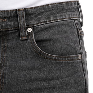 Custom Charcoal Grey <b>Mens</b> Straight Leg Denim Jeans Regular Fit Textured Pattern Casual Streetwear Five Pocket Fashion <b>Trousers</b> - Product Image 5