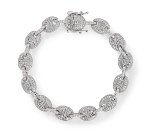 Pulsera de Cadena de Diamantes de Oro Sólido de 18K de Lujo, Corte Brillante Redondo, Engaste Pavé, Unisex, Uso Diario, Certificado GIA - Product Image 1