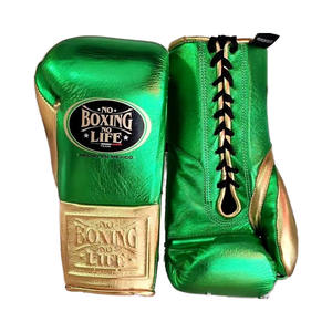 Guantes de Boxeo de Cuero No Boxing No Life, Negros y Dorados Metálicos, con Cordones, Equipo Profesional para Combate, Guantes de Boxeo Línea Campeonato México - Product Image 6