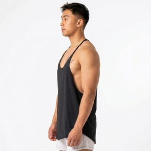 Wholesale Trendy Men's <b>Black</b> Solid Color <b>Tank</b> <b>Top</b> O-Neck Casual Breathable <b>Knitted</b> 100% Cotton Style - Product Image 4