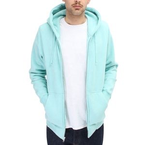 Sudadera con capucha con cremallera negra bordada con estampado personalizado 2025 para hombre, algodón pesado de invierno con impresión Digital sólida - Product Image 5