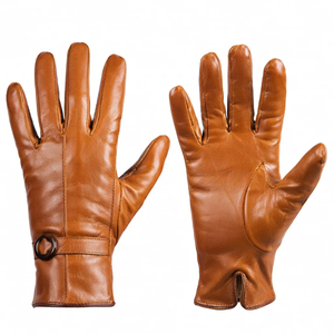Gants de conduite unisexes en cuir de mouton noir de qualité supérieure avec sangle de poignet réglable pour une conduite confortable et un usage extérieur élégant - Product Image 4