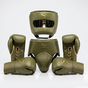 Brand New Professional Fly <b>Boxing</b> Gloves Headgear Groin Guard <b>Set</b> RTS Wholesale Price Best Quality Leather Training <b>Sparring</b> <b>Set</b> - Product Image 1