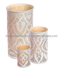 Juego de 3 candelabros modernos Vintage Iron Votives Lantern Candle Jar Metal Forma personalizada Portavelas Votives - Product Image 4