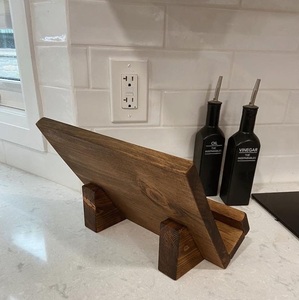 Nouveau support de livre de recettes en bois massif fait main, très populaire, épais et rustique, pour cuisine, support de présentation robuste pour comptoir - Product Image 1