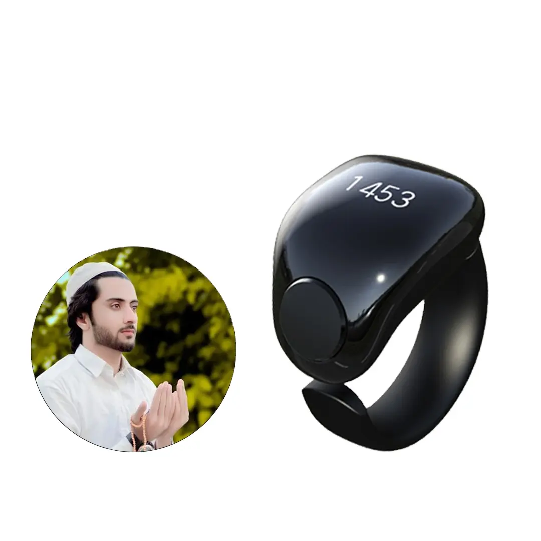XIAOA nuevo anillo musulmán tasbih conjunto de Corán digital electrónico Allah anillo inteligente Zikr tastronic anillo BiH contador elec