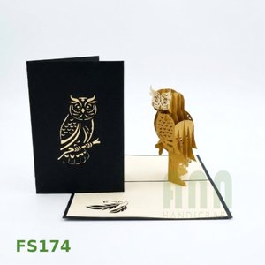 ANN HANDICRAFT 4 Color Custom 3D Pop Owl Design Thanksgiving Invitation Die Cut Greeting Cards Thank You Friendship Paper Boxed - Product Image 3