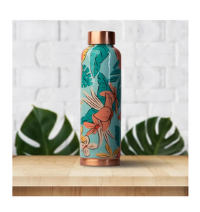 Bouteille d'eau en cuivre imprimée, motif floral émaillé, résistante à la chaleur et pour eau chaude, meilleur prix - Product Image 1