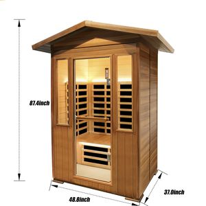 Équipement extérieur de forme physique de pièce de sauna d'infrarouge lointain de double cèdre rouge - Product Image 4