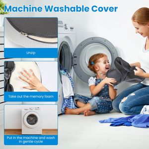 Cojín de Asiento de Espuma Viscoelástica Lavable a Máquina con Alivio del Dolor de Ciática para el Hogar, Oficina o Auto, Incluye Funda para el Cojín - Product Image 6