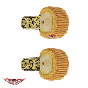 Epaulettes de Flecos con Bordado Ecológico Estilo Vintage KEW Premium Gold Bullion, Personalizables para Uso Ceremonial - Product Image 1