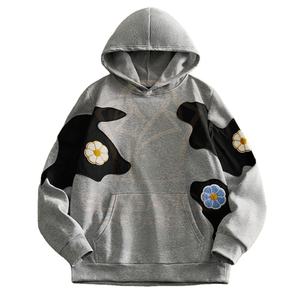 Sudaderas con capucha para hombre, ropa de calle de gran tamaño, sudaderas a la moda con logotipo personalizado, proveedor OEM/ODM, sudadera con capucha con estampado de parche de punto informal para hombre - Product Image 1