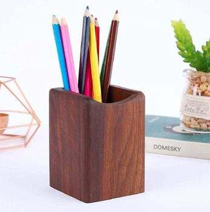 Portalápices de madera personalizado para uso en oficina y escuela, artesanía natural. - Product Image 4