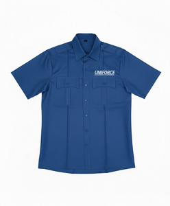 Chemise de travail pour homme, manches courtes, coton haute visibilité, impression sérigraphique, logo personnalisé, confortable, été, industrie. - Product Image 5