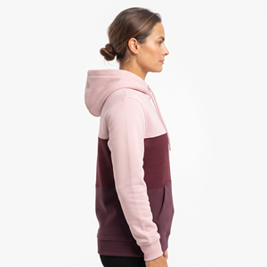 Sudadera con capucha informal de bloques de color para mujer al por mayor, de manga larga con bolsillo canguro - Product Image 3