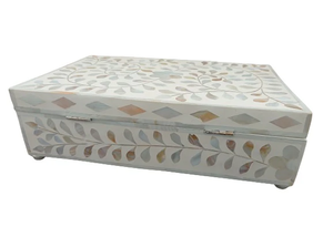Handmade Bone Inlay Wooden <b>Keepsake</b> Jewelry <b>Box</b> Mother of Pearl Gift Item - Product Image 5