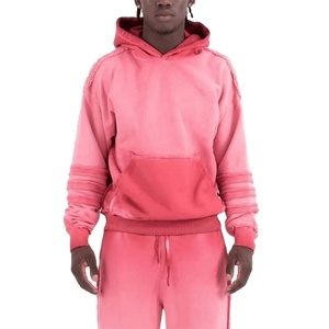 2025 Winter Oversized French Terry <b>Hoodie</b> for <b>Men</b> 500 Gsm Acid Wash Distressed <b>Plain</b> Dyed Manufacturer <b>Hoodie</b> - Product Image 1