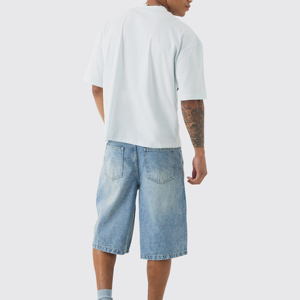 Camiseta de algodón para hombre al por mayor, jersey súper pesado de 240 g/m², gruesa, oversize, con hombros caídos, cuello redondo y corte holgado. - Product Image 5
