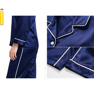 Conjunto de Pijama de Verano Sexy para Mujer, de Satén Estampado Sólido con Logotipo Personalizado al por Mayor, Bordado a Máquina, de Seda Suave, de 2 Piezas con Cordón Ajustable - Product Image 4