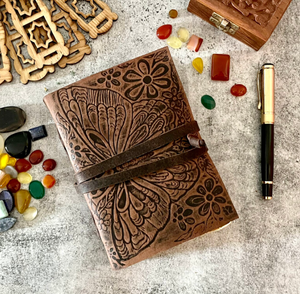 Butterfly Leather Journal - Antique Deckle Edge Paper, Handmade <b>Vintage</b> <b>notebook</b> writing journal - Product Image 2