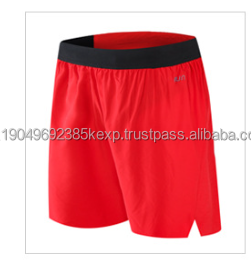 Shorts de sport pour homme, couleur unie, marque privée, 2 couches, avec logo personnalisé, séchage rapide, respirant, style streetwear, fermeture à cordon - Product Image 6