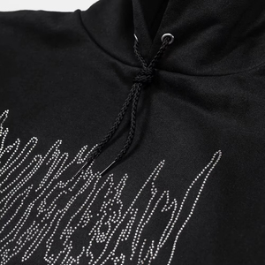 สินค้าใหม่มาแรงปี 2026 เสื้อฮู้ดดี้สตรีทแวร์ผู้ชาย ประดับคริสตัล 3 มิติ พิมพ์ลายตัวอักษรคริสตัลสุดเท่ คุณภาพดีเยี่ยม ผ้าฟลีซ รับทำโลโก้ตามสั่ง ODM MOQ ต่ำ - Product Image 5