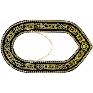 High Quality Custom Made Golden Chain <b>Collar</b> Masonic Grand Lodge Rhinestone with Purple Velvet Backing Quality <b>Metal</b> Crafts - Product Image 2