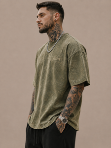 Camiseta Oversize de Algodón Active Squad para Hombre, Estilo Urbano, Manga Corta, Cuello Redondo, Estampado de Letras, Ajuste Jersey, Venta al por Mayor - Product Image 3