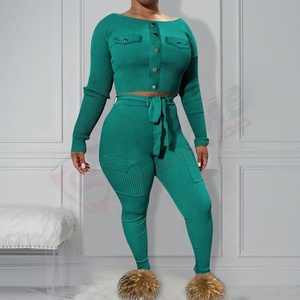 New Stylish Custom Logo 100% Cotton Tracksuit Crop-<b>Tops</b> Sweatshirt and Jogging Sweatsuit 2 Piece Set Women Tracksuits For Women - Product Image 5