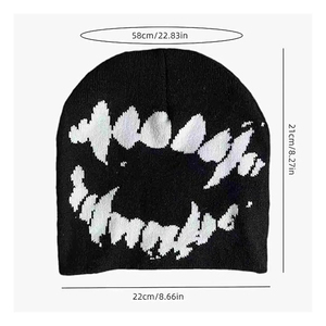 Manufacturer Jacquard Mohair Gravity Vision <b>Winter</b> <b>Caps</b> <b>For</b> Women & <b>Men</b> Custom Beanie Mea Blame Skull <b>Cap</b> Knit Hat With Logo - Product Image 3
