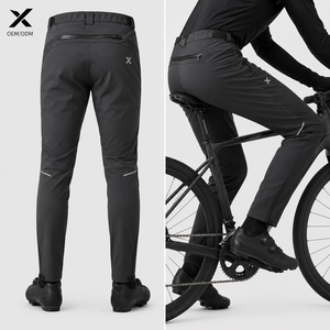 X Men's Water Resistant Cycling <b>Trousers</b> Sport Pants High Waist <b>Zip</b> Fly <b>Side</b> Pockets Midweight Polyester Winter Outdoor Wear OEM - Product Image 2
