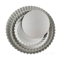 ATLAS STAR Moule à tarte en aluminium anodisé argenté, fond amovible, 7 pouces, pour tartes, quiches, avec bords cannelés