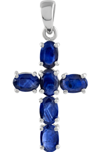 Colgante de Zafiro Azul en Plata de Ley 92.5 KLSP-50399 - Product Image 2