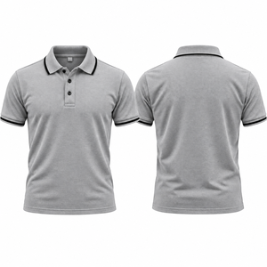 Custom Piqué Polo <b>T</b> <b>Shirt</b> with <b>Striped</b> Collar and Cuffs Short Sleeve Corporate Uniform <b>Shirt</b> Manufacturer - Product Image 2