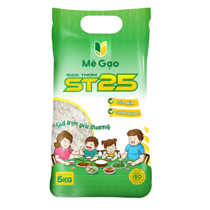 Sac de 5 kg de riz long grain aromatique séché variété ST25, 5 % brisures, riz doux et parfumé, OEM/ODM en vrac, durée de conservation de 12 mois - Product Image 1