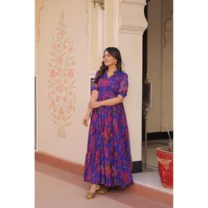 Belle robe de soirée imprimée fantaisie pour les fêtes Robe élégante pour être superbe - Product Image 5