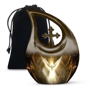 Sky Blue Mammoth Tear Drop Memorial Urn-Para las cenizas de mamá Cruz Cremación Urna para adultos con bolsa de terciopelo gratis - Product Image 4