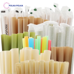 Pajitas de Chlorella sin plástico compostables 100% ecológicas 12x210mm para fiestas - Product Image 1