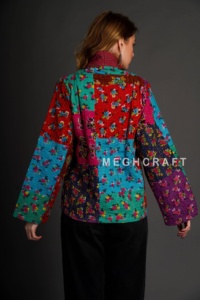 Chaqueta de edredón Kantha Vintage para mujer estilo Kediya Boho Patchwork de talla grande bordado Diseño Reversible precios razonables venta - Product Image 5