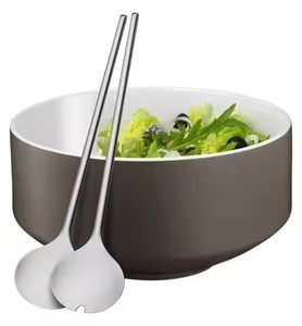 Modern Design Metal Salad Server Set Stainless Steel Salad <b>Serving</b> <b>Spoon</b> Fork Kitchen Dining Table Use - Product Image 1